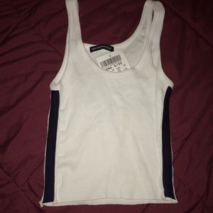 Brandy Melville White W Purple Strip Tank
